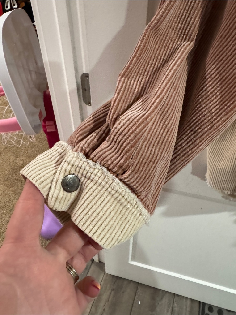 Chic Soul Two-Tone Corduroy Shacket - Picture 2 of 7